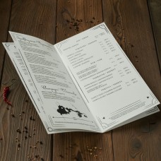Печать меню для ресторана, бара, кафе 150x300 мм